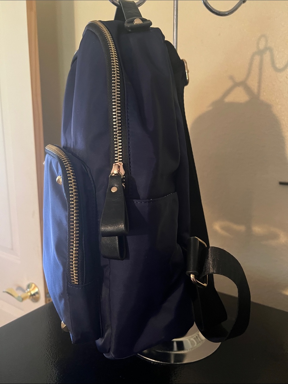 MMS Design Studio Navy Blue Backpack with Gold Hardware - Picture 2 of 11